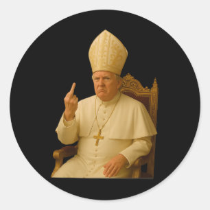 Papst Trump Funny Trump Vatican Christlich Retro C Runder Aufkleber