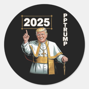 Papst Trump Funny Trump Vatican Christlich Retro C Runder Aufkleber