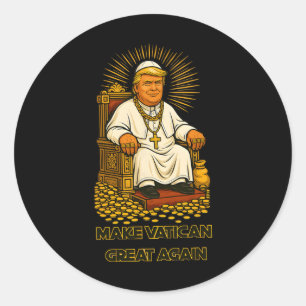 Papst Trump Funny Trump Vatican Christlich Retro C Runder Aufkleber