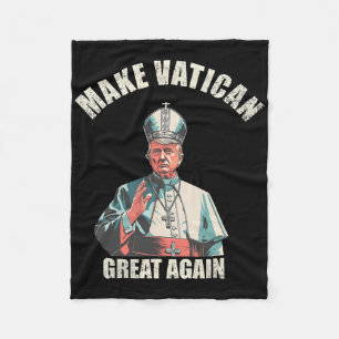 Papst Trump Lustig Trump Vatikan Christlich Retro  Fleecedecke