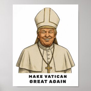 Papst Trump Lustiger Trump-Vatikan Christlich Retr Poster