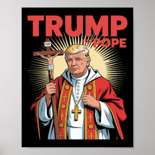 Papst Trump Lustiger Trump Vatikan Christlich Retr Poster