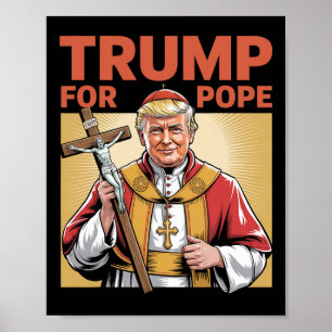 Papst Trump Lustiger Trump Vatikan Christlich Retr Poster
