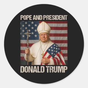 Papst und Präsident Donald Trump Runder Aufkleber