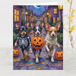 Päpstliche Hunde Trick-oder-Treating Halloween-Kos Karte