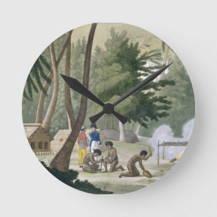 Papu Stamm auf der Insel von Rawak, überziehen 20 Runde Wanduhr