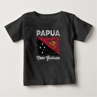 Papua-Flag für neue Guinea gestört Baby T-shirt