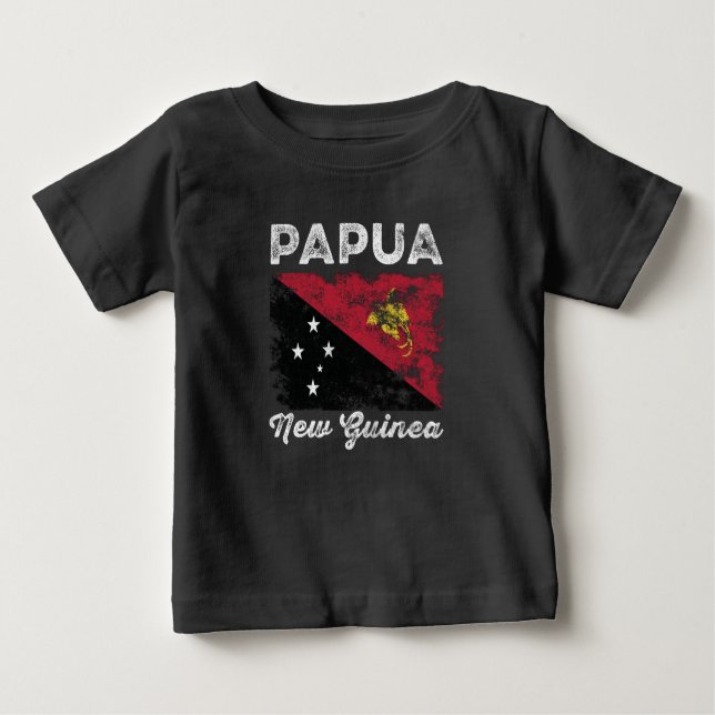Papua-Flag für neue Guinea gestört Baby T-shirt (Vorderseite)