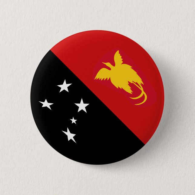Papua-Neu-Guinea Fisheye Flaggen-Knopf Button (Vorderseite)