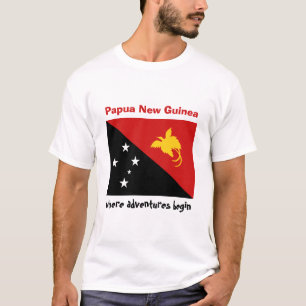 Papua-Neu-Guinea Flagge + Karte + Text-T - Shirt