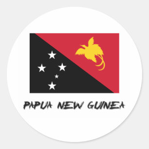 Papua-Neu-Guinea Flagge Runder Aufkleber