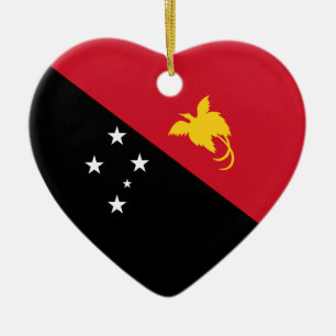 Papua-Neu-Guinea Flaggen-Herz Keramikornament