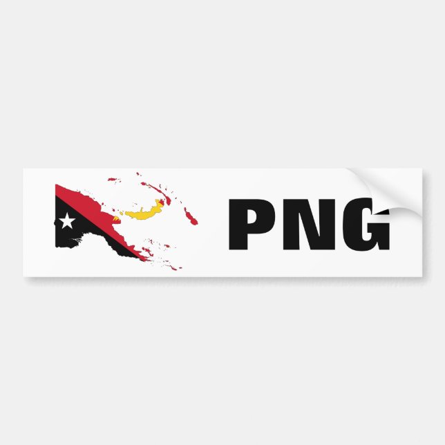 Papua-Neu-Guinea Flaggen-Karte u. png Autoaufkleber (Vorne)