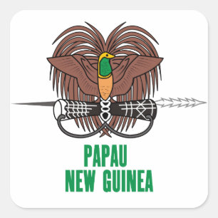 PAPUA - NEUE GUINEA - Emblem/Fahne/Wappen/Symbol Quadratischer Aufkleber