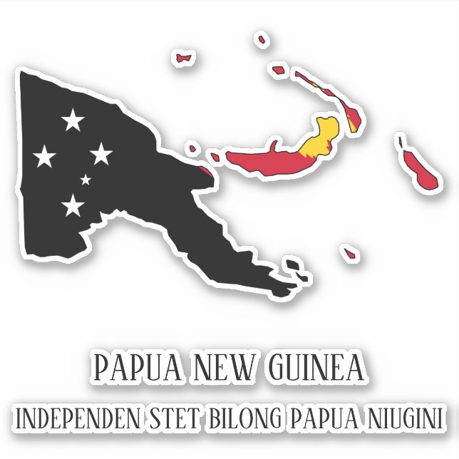 Papua-neue Guinea Flag-Karte Aufkleber (Vorderseite)