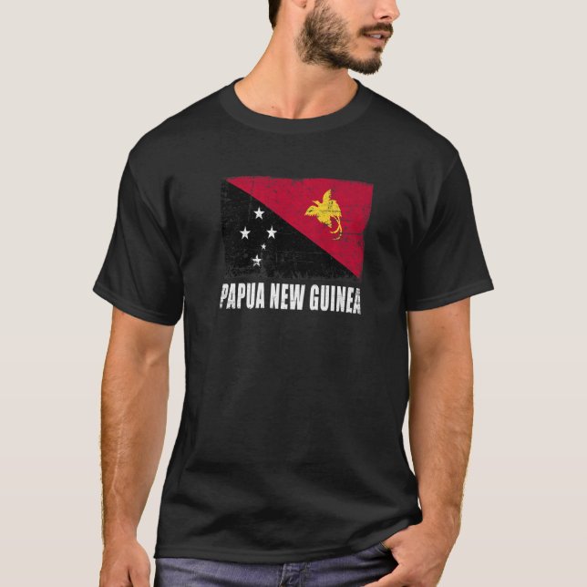 Papua Neue Guinea Flaggenstaat Papua-Neuguinea T-Shirt (Vorderseite)