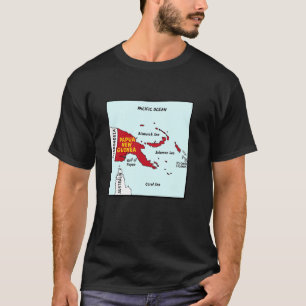 Papua Neue Guinea Karte in Fahnenfarben. Umgebung T-Shirt