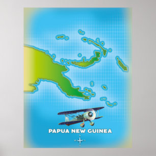 Papua neue Guinea Karte. Poster