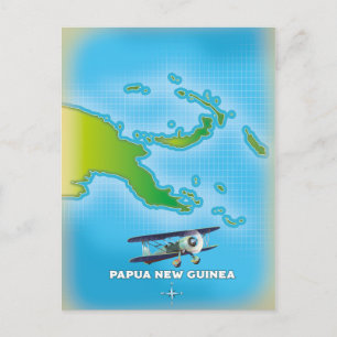Papua neue Guinea Karte. Postkarte
