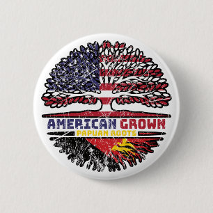 Papua Neue Guinea Papuan American USA Tree Roots Button