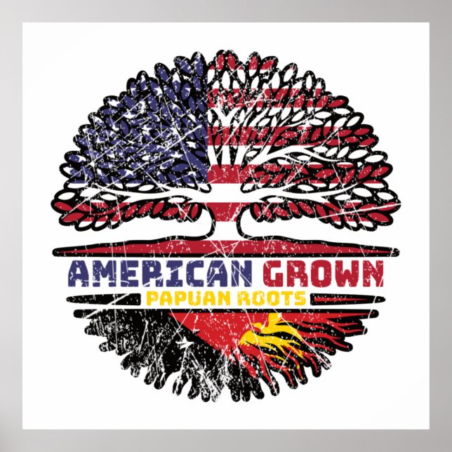 Papua Neue Guinea Papuan American USA Tree Roots Poster (Vorne)