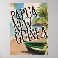Papua Neue Guinea Vintage Reise Poster Kunst.