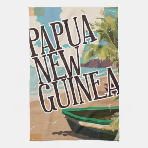 Papua Neue Guinea Vintage Reise Poster Kunst. Handtuch