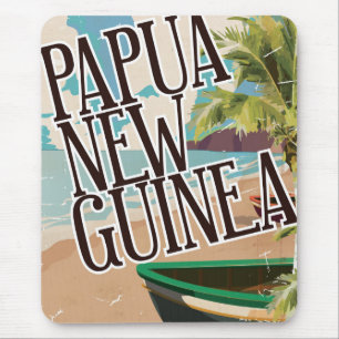Papua Neue Guinea Vintage Reise Poster Kunst. Mousepad