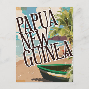 Papua Neue Guinea Vintage Reise Poster Kunst. Postkarte