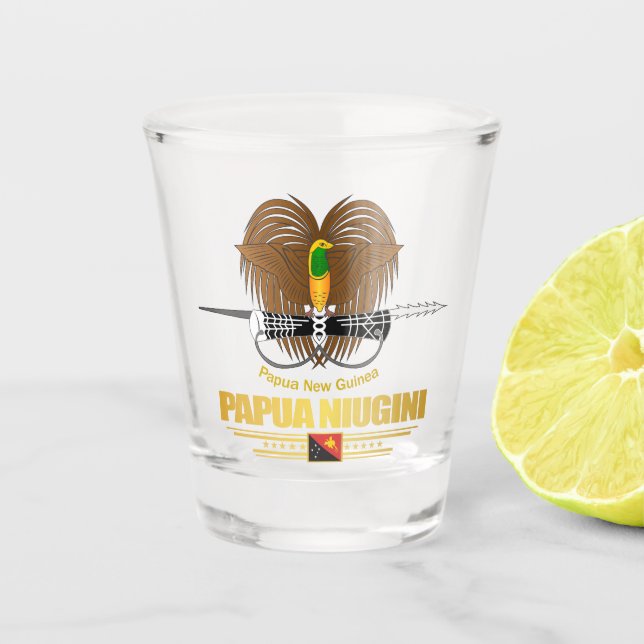 Papua Neuer Guinea COA Schnapsglas (Vorderseite)
