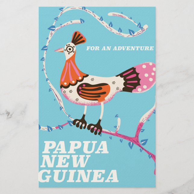 Papua Neues Guinea Reiseplakat Briefpapier (Vorderseite)