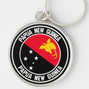 Papua-Neues Guinea-RundEmblem Schlüsselanhänger