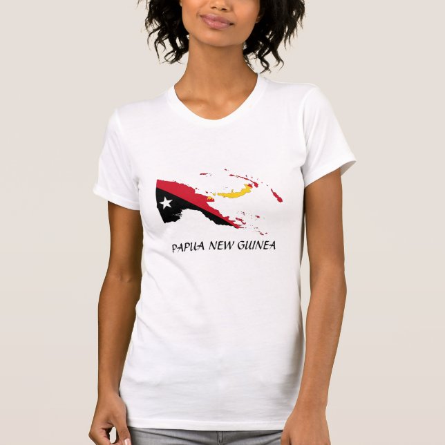 Papua-Neuguinea-Flag-Karte T-Shirt (Vorderseite)