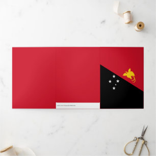 Papua-Neuguinea-Flagge Dreifach Gefaltete Karte