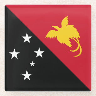 Papua-Neuguinea-Flagge Glasuntersetzer