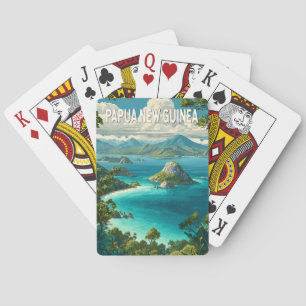 Papua-Neuguinea-Illustration Reise Kunst Vintage Spielkarten