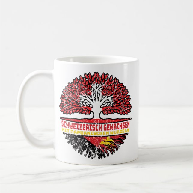 Papua-Neuguinea Papuanisch Schweizer Schweiz Baum Kaffeetasse (Links)