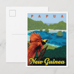 Papua-Neuguinea Vintage-Kunst Reise Postkarte