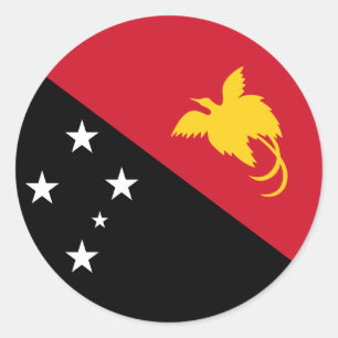 Papua-Neuguineische Flagge, Flagge Papua Neue Guin Runder Aufkleber