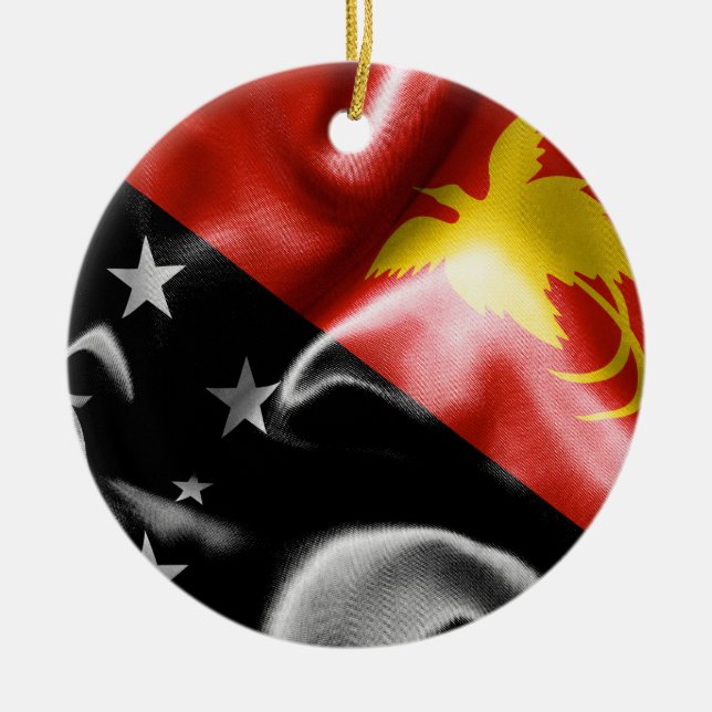 Papua New Guinea Flag Christmas Ornament (Vorne)