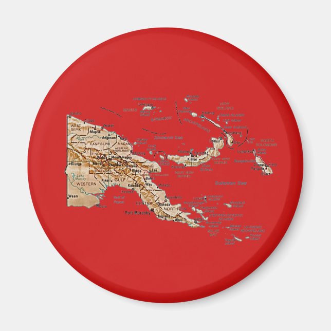 Papua New Guinea Map Magnet (Vorne)