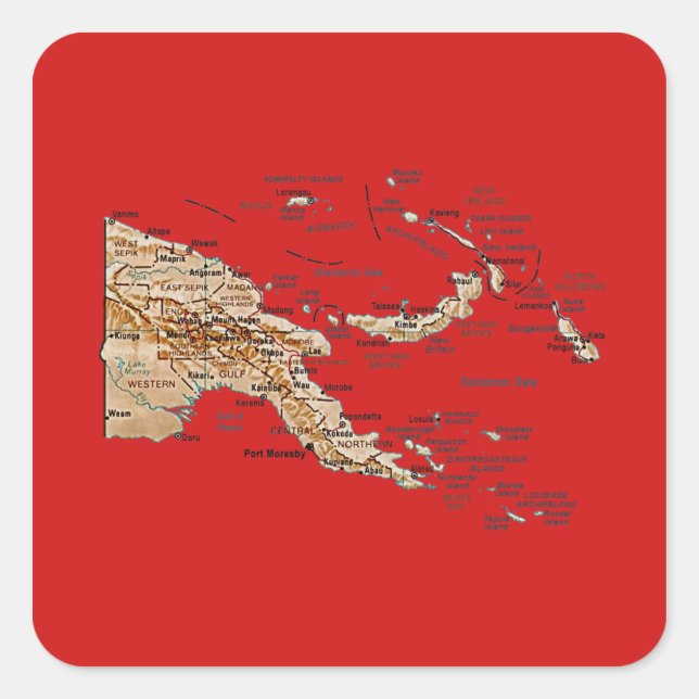 Papua New Guinea Map Sticker (Vorderseite)