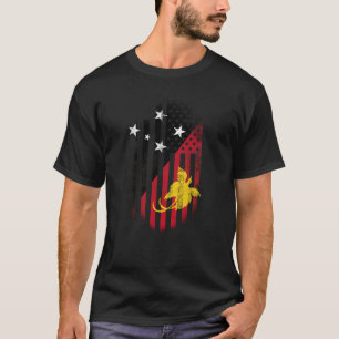 Papuan-amerikanische Flagge Papua-Neu-Guinea und T-Shirt