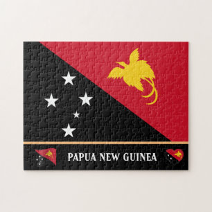Papuanische Flagge & Papua Land / Papua neue Guine Puzzle