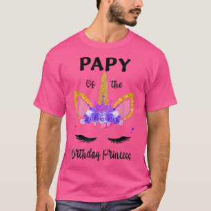 Papy vom Geburtstagsmädchen Vater Geschenk Einhorn T-Shirt