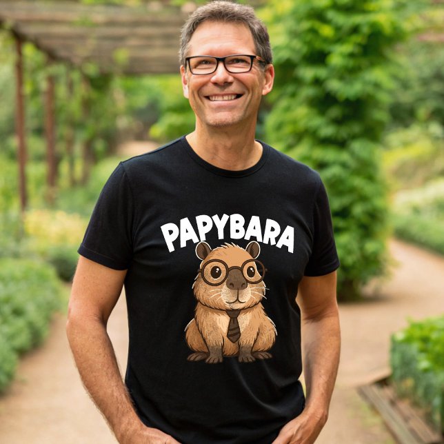 Papybara Funny Capybara Vater T-Shirt (Von Creator hochgeladen)