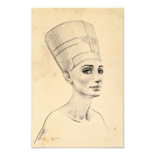Papyrus-Beschaffenheit Druck Nefertiti-Porträts