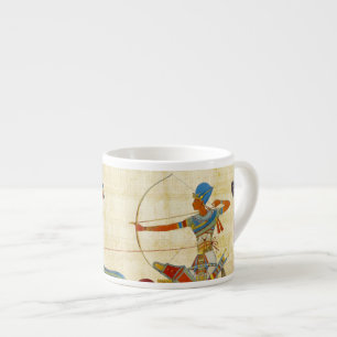 Papyrus mit Pferden des altägyptischen Pharaos Ram Espressotasse