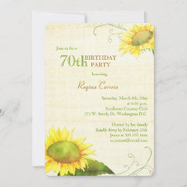 Papyrus Sonnenblumen 70. Geburtstagsparty Einladung