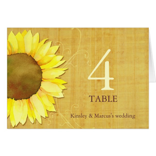 Papyrus Sonnenblumenkarte zum Hochzeitssehen (Vorderseite (Horizontal))